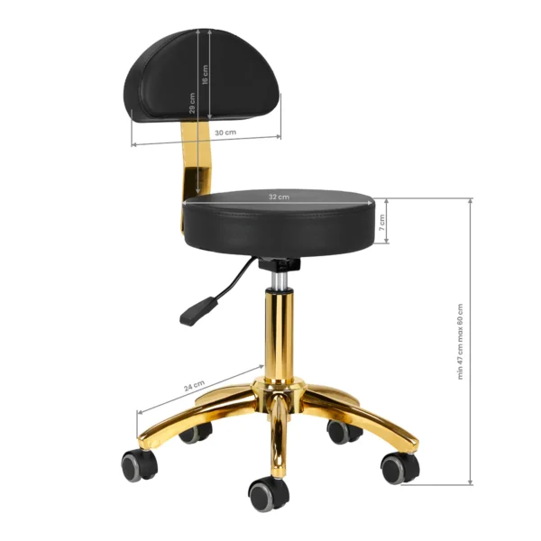 Kosmetické křeslo AM-304G Gold Black - Image 6