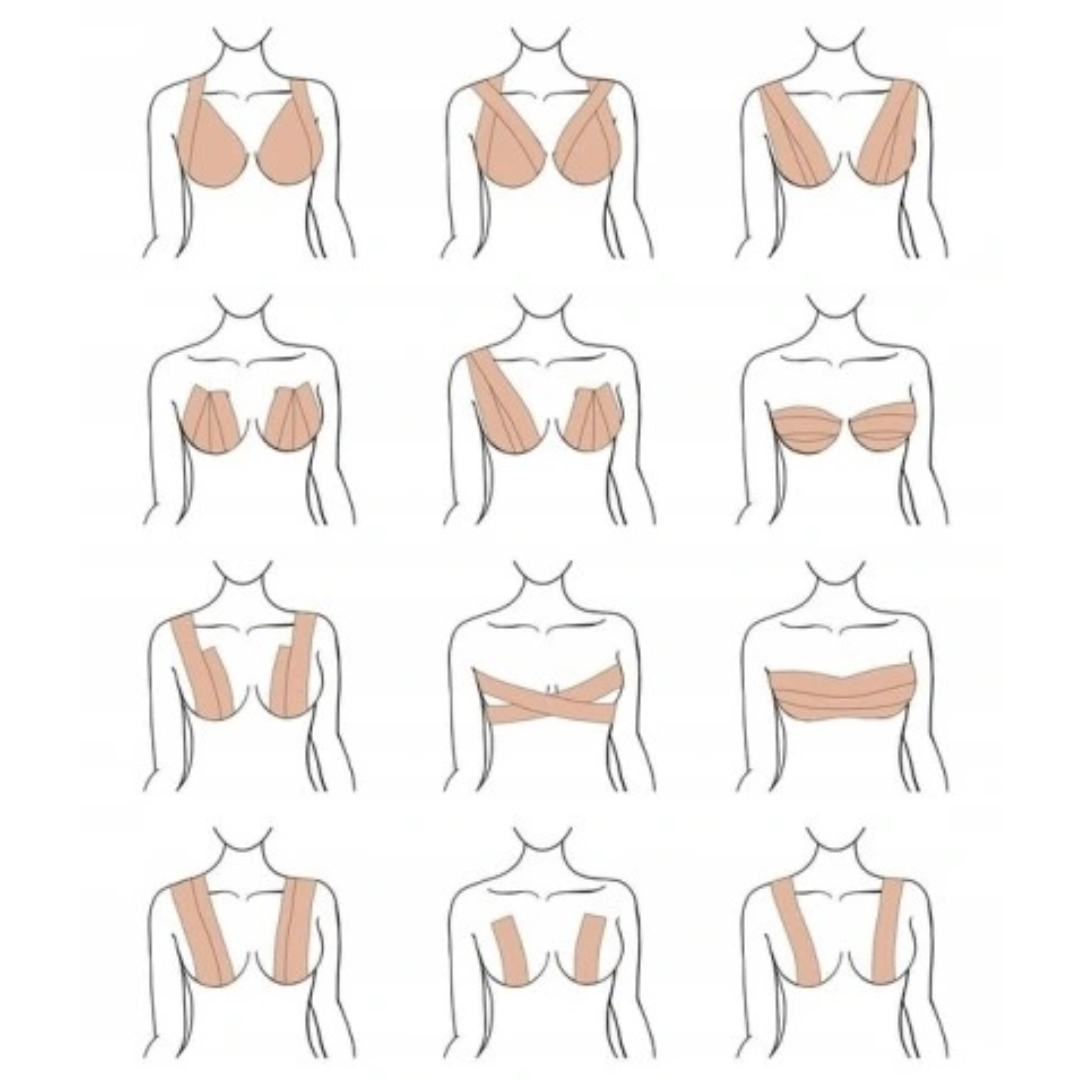 BOOB TAPE – Samodržící Páska pro Tvarování a Nadzvednutí Poprsí, Béžová - Obrázek 4