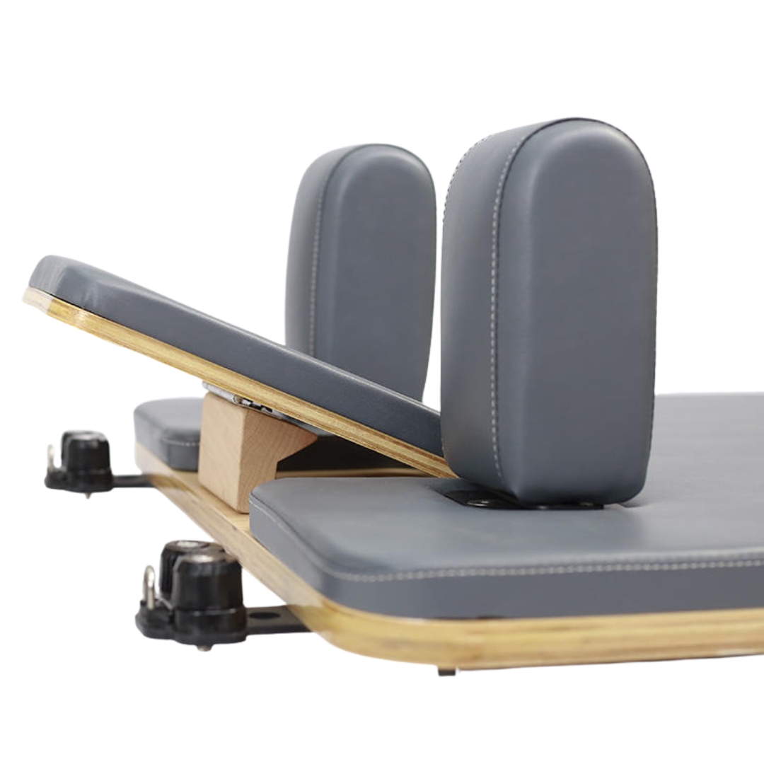 Pilates Reformer s Věžovým Systémem – Hliníková Konstrukce, Šedé Polstrování - Obrázek 5